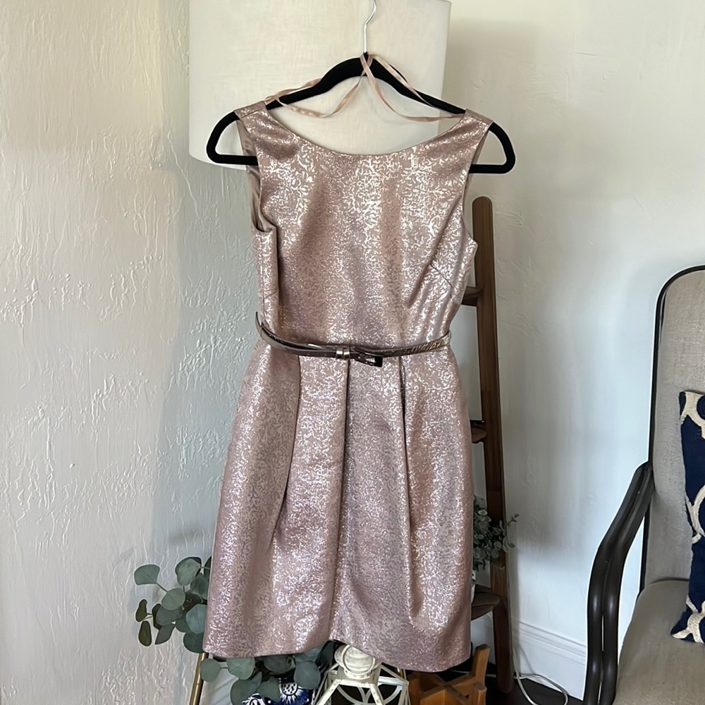 Gorgeous metallic rose damask bubble dress